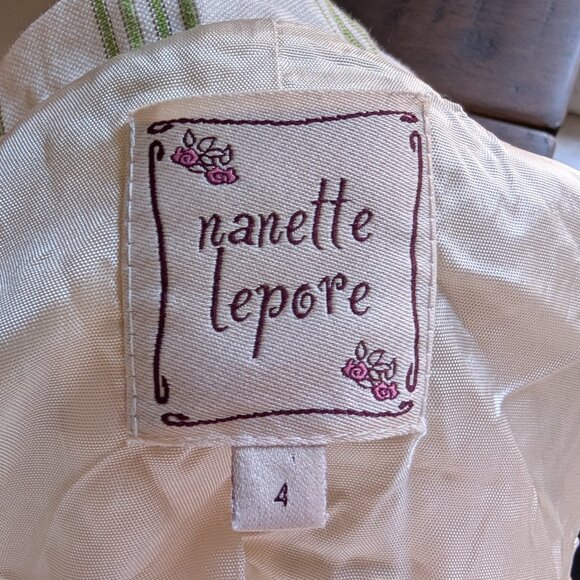 vintage nanette lepore green stripe bow blazer ASO paige matthews charmed (4) - Picture 9 of 9